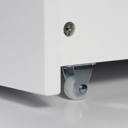 Palettenbett 90x200 cm Weiss | Einzelbett mit Bettkästen | mit Lattenrost | Holz | Kind Jugend Gast