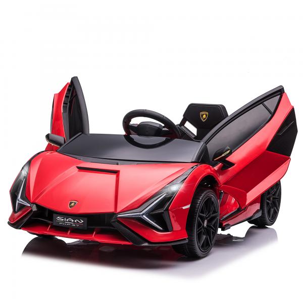 Kinderfahrzeug 2 Fahrmodi Lamborghini SIAN SUV-Auto-Spielzeug Elektroauto (MP3/USB) Licht 3–5 Jahre PP Metall Rot