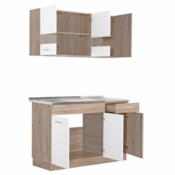 Mobile cucina senza elettrodomestici cucina componibile cucina singola mobili cucina 120 cm rovere bianco