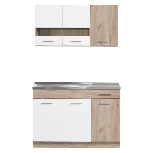 Mobile cucina senza elettrodomestici cucina componibile cucina singola mobili cucina 120 cm rovere bianco