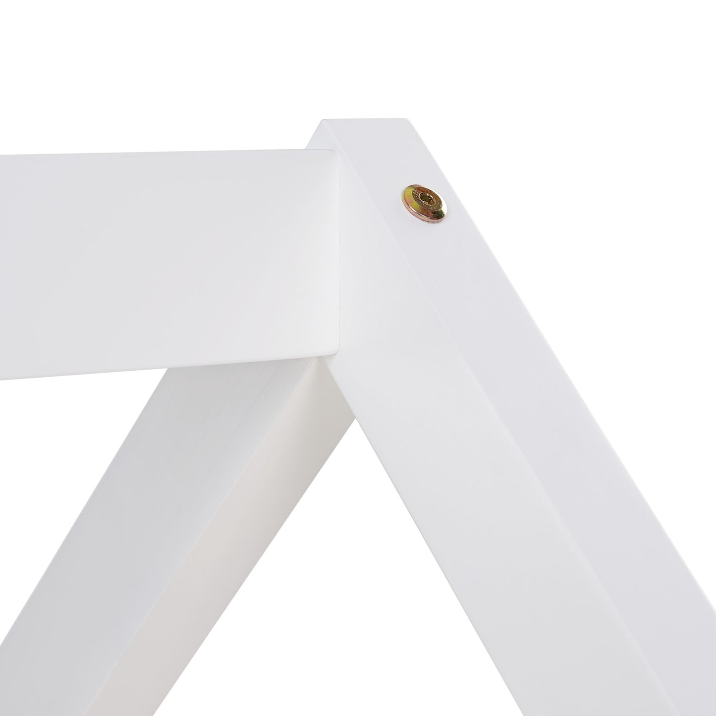 Kinderbett 90x200 cm Weiss | Hausbett mit Rausfallschutz | Montessori | Einzelbett | mit Lattenrost | Holz