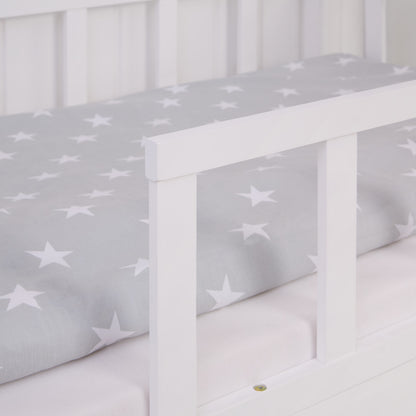 Kinderbett 90x200 cm Weiss | Hausbett mit Rausfallschutz | Montessori | Einzelbett | mit Lattenrost | Holz