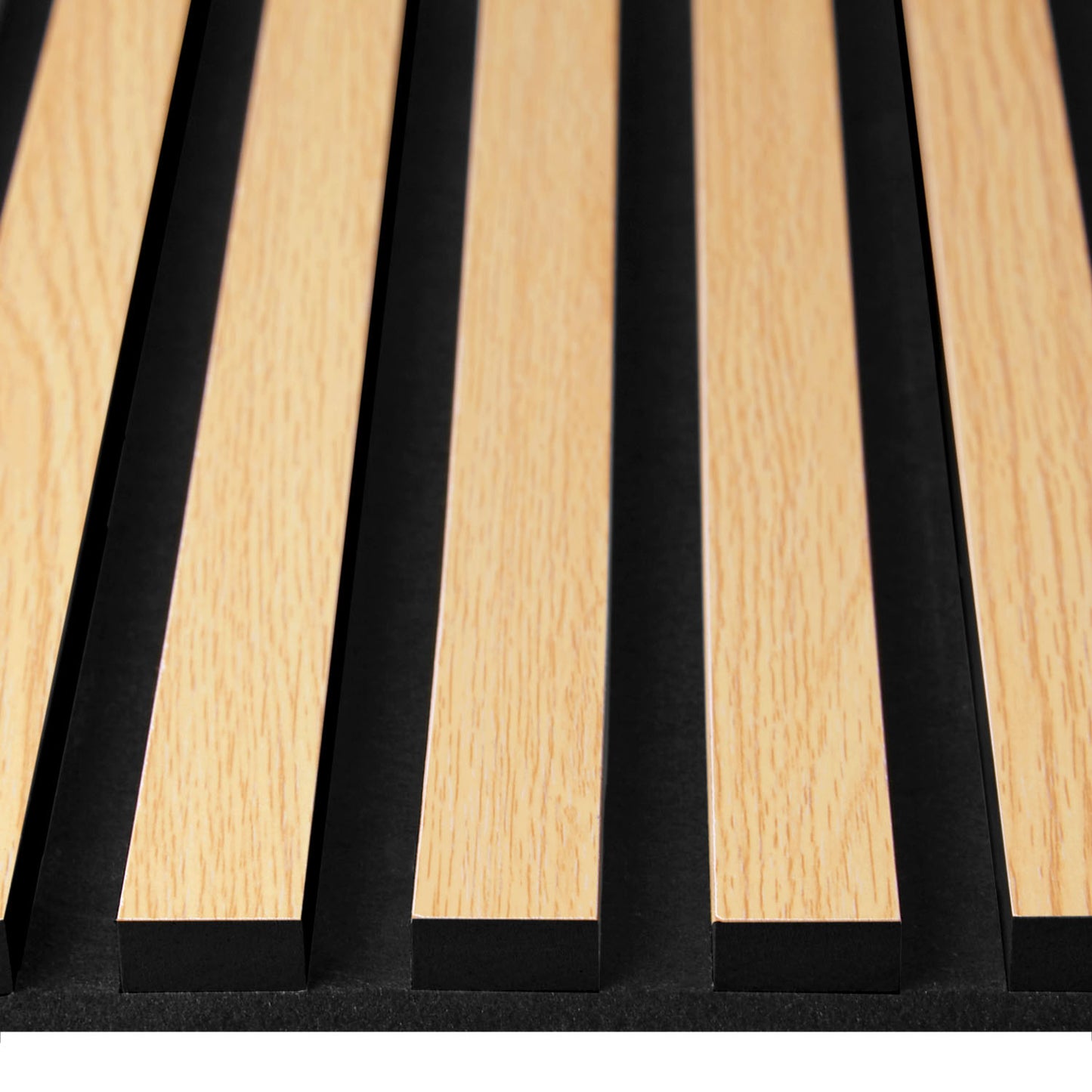 2er-Set Akustikpaneele Wandpaneele 60 x 60 cm Natur Eiche Holz 3D Leisten - Palo24