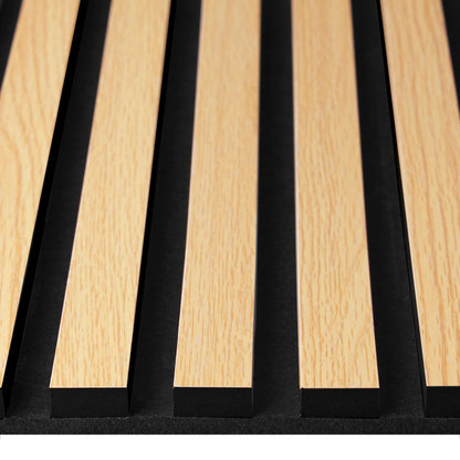 2er-Set Akustikpaneele Wandpaneele 60 x 60 cm Natur Eiche Holz 3D Leisten - Palo24