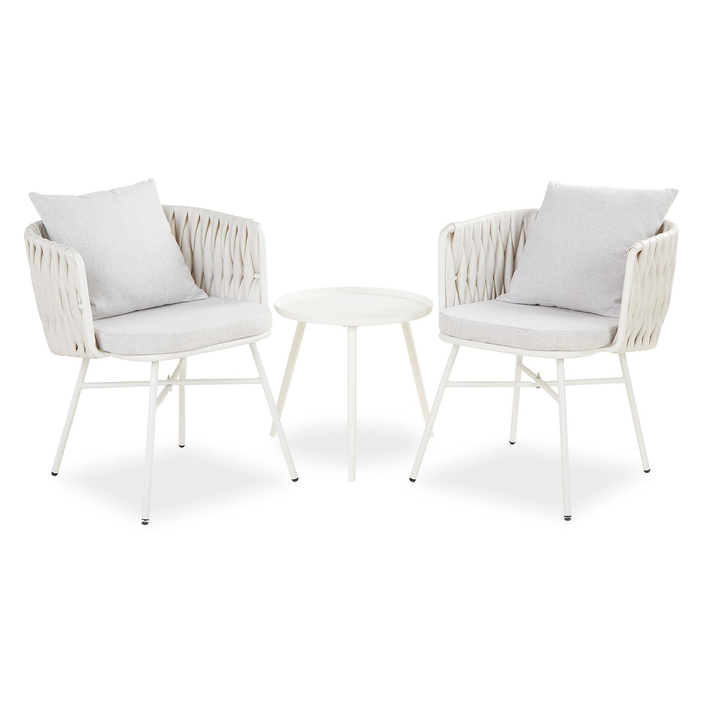 Mobili da balcone Poly Rattan Bianco Salotto da giardino Mobili da giardino rotondi in rattan 