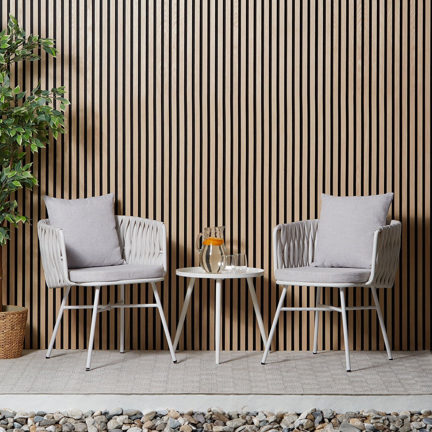 Mobili da balcone Poly Rattan Bianco Salotto da giardino Mobili da giardino rotondi in rattan 