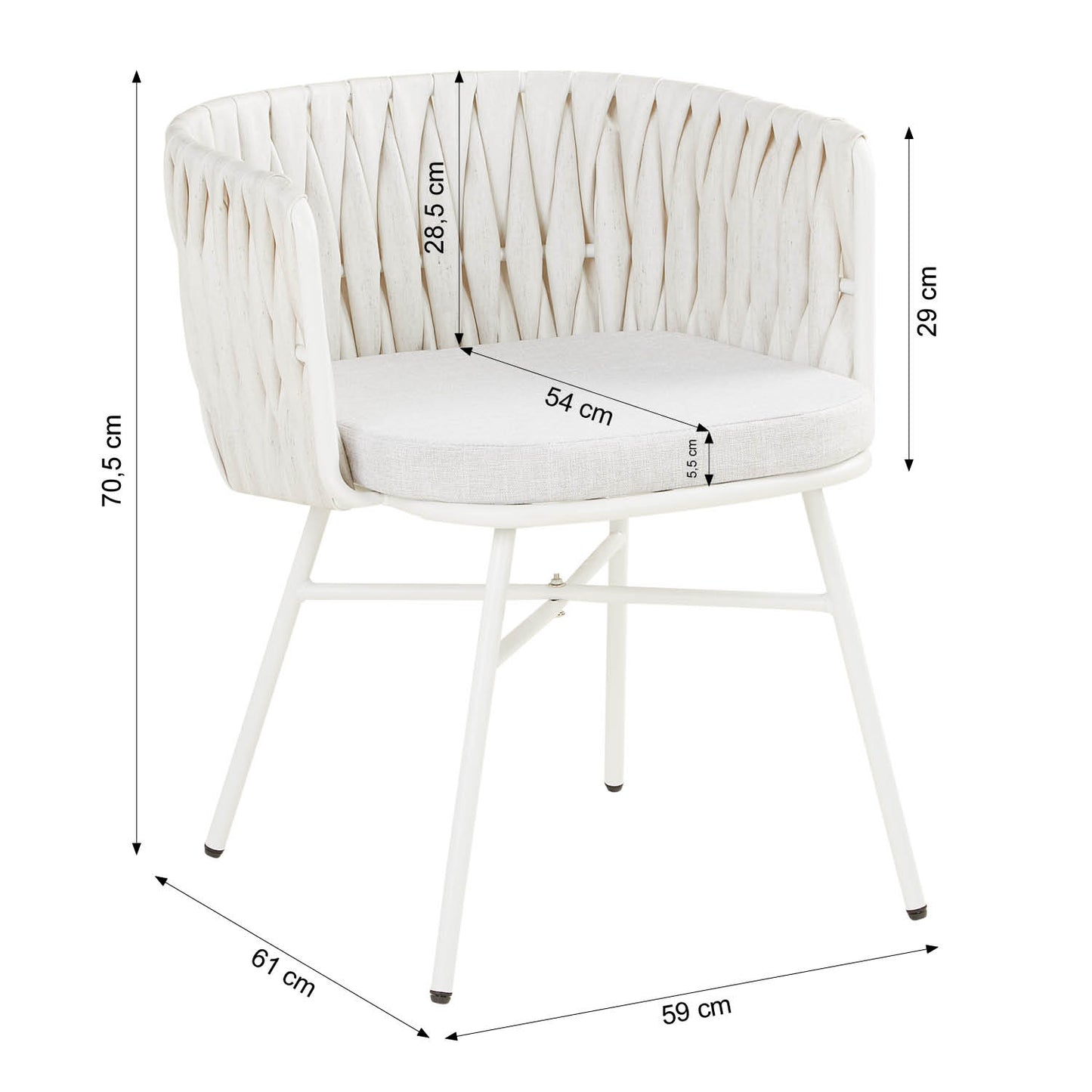 Mobili da balcone Poly Rattan Bianco Salotto da giardino Mobili da giardino rotondi in rattan 