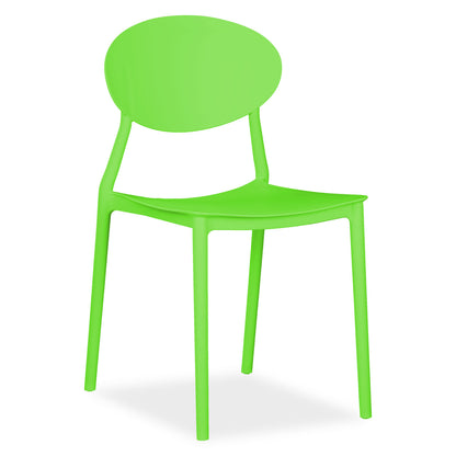 Gartenstuhl 4er Set Grün Kunststoff Stapelstühle Balkonstuhl