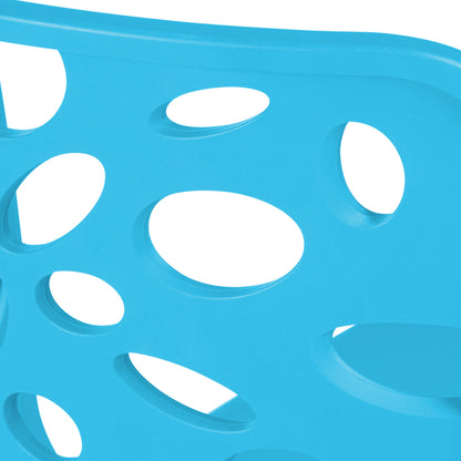 Gartenstuhl 6er Set Modern Blau Kunststoff Stapelstühle