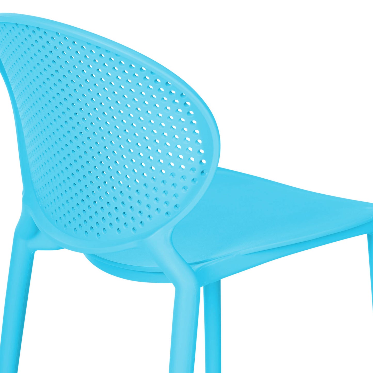 Gartenstuhl 4er Set Blau Kunststoff Stapelstühle Balkonstuhl