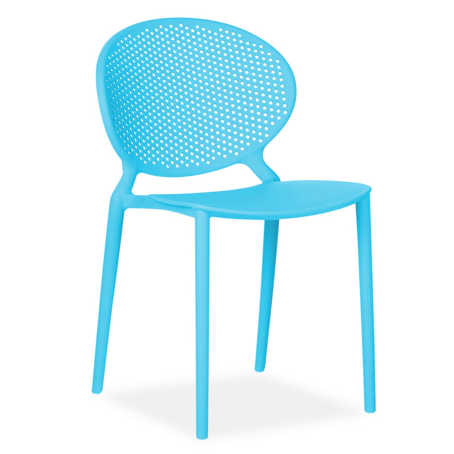 Gartenstuhl 4er Set Blau Kunststoff Stapelstühle Balkonstuhl