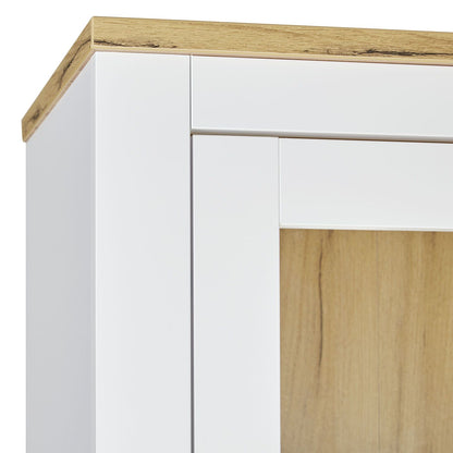 Vitrine Highboard Weiss Eiche