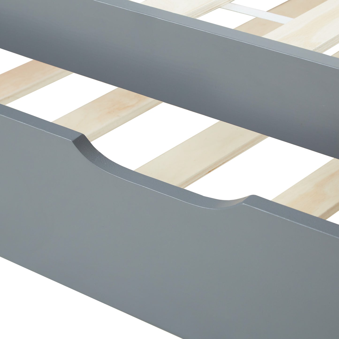 Holzbett 90x200 cm Grau | ausziehbar zum Doppelbett | Koje |mit Lattenrost | Duo-Bett kombinierbar Verwandlungsbett Multifunktionsbett