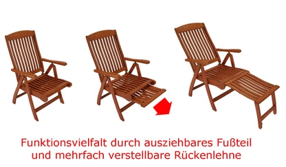 Klappsessel MARACAIBO Hochlehner mit Fussteil, Eukalyputs, FSC®-zertifiziert