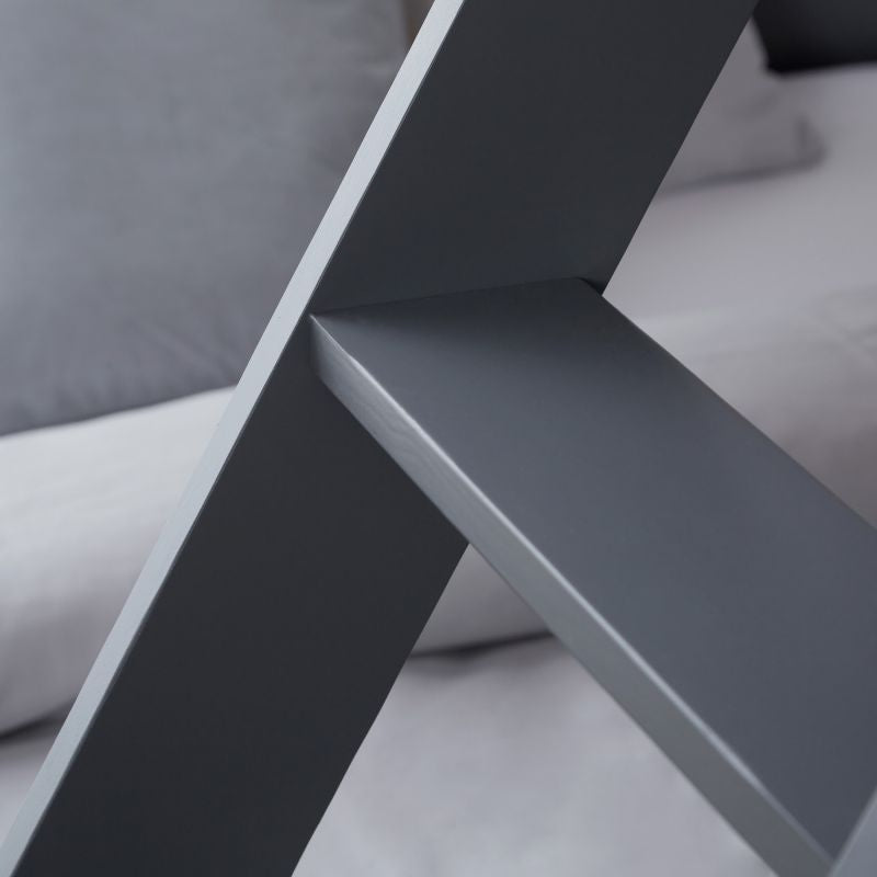 Etagenbett 2 Liegeflächen 90x200 cm und 140x200 cm Grau | mit Lattenrost - Palo24