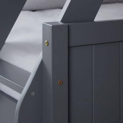 Etagenbett 2 Liegeflächen 90x200 cm und 140x200 cm Grau | mit Lattenrost - Palo24