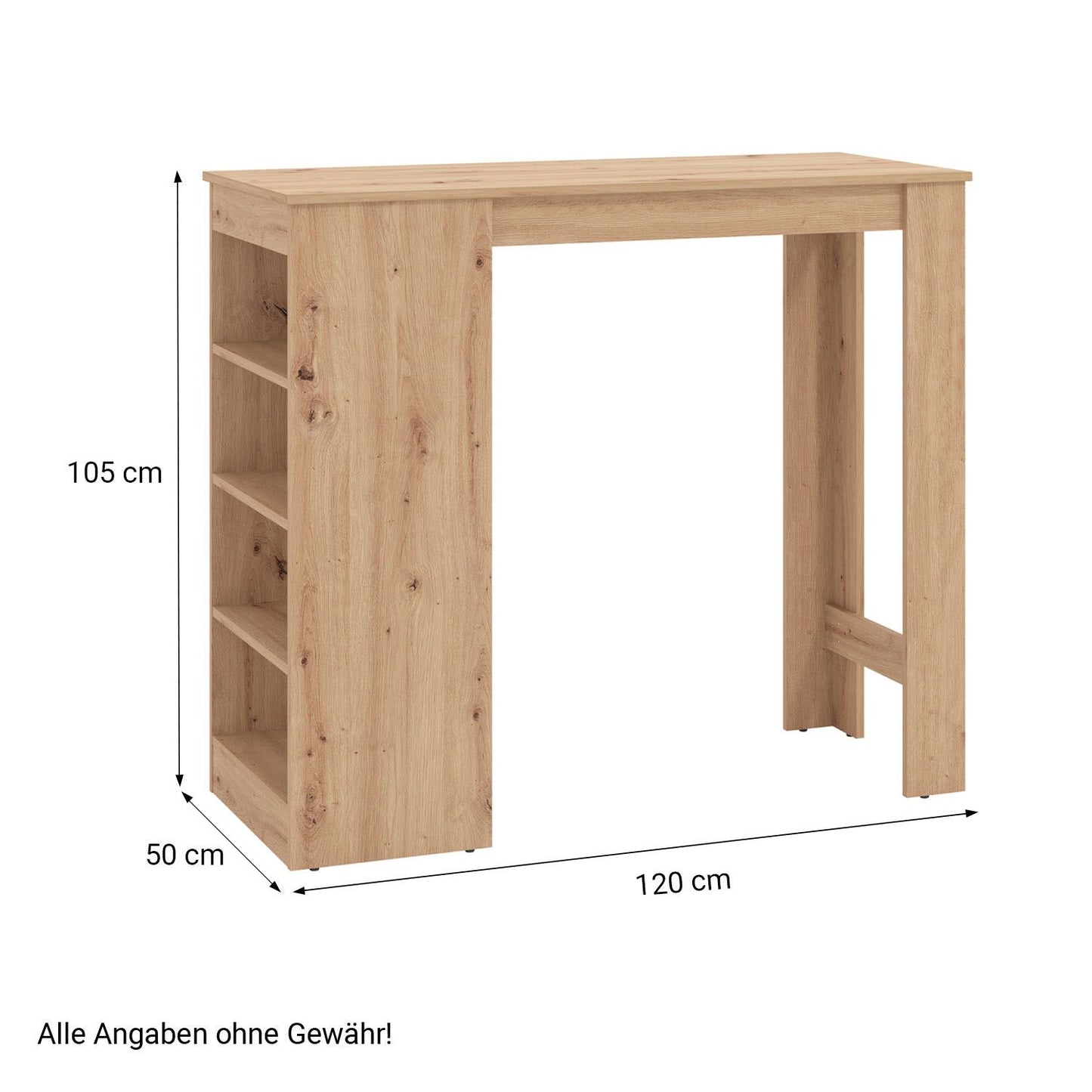 Tavolo da bar 120x50 cm naturale 