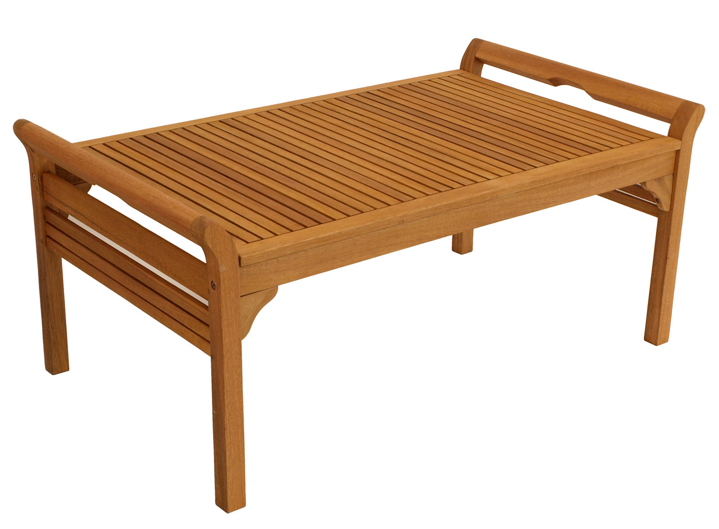 Gruppo di sedute lounge set MALAGA 4 pezzi Oliato di eucalipto, con rivestimento color crema, certificato FSC®