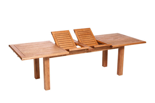 Gartentisch Doppel - Ausziehtisch COMODORO 180/220/260x100cm, Eukalyptus,