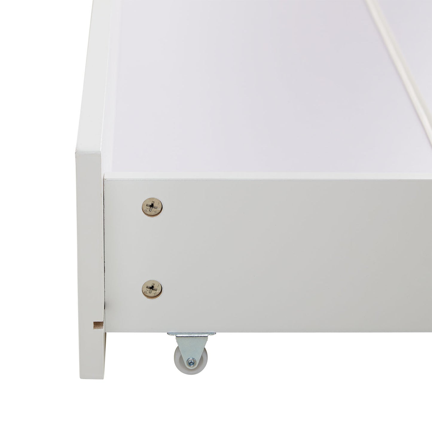 Schublade Bett Bettkasten Auszug Aufbewahrung mit Rollen Holz Weiss Schubkasten