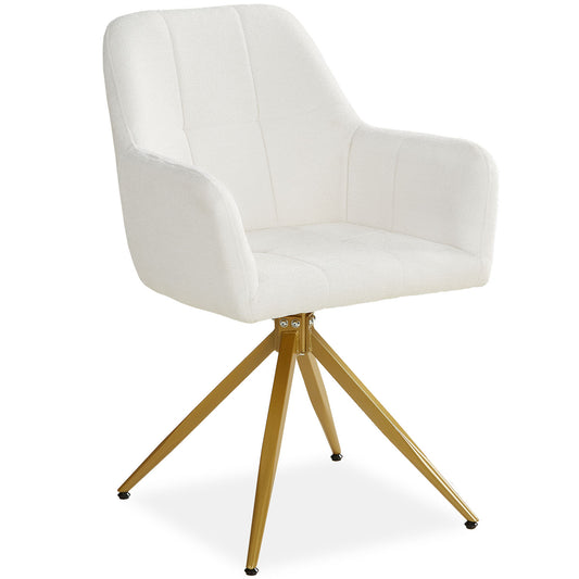 Polsterstuhl Bouclé Beige | einzeln | drehbar | mit Armlehnen | Küche Esszimmer Büro