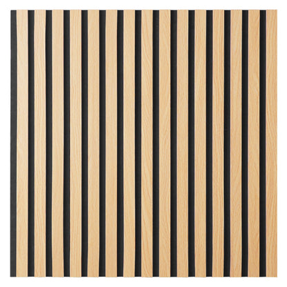 2er-Set Akustikpaneele Wandpaneele 60 x 60 cm Natur Eiche Holz 3D Leisten - Palo24