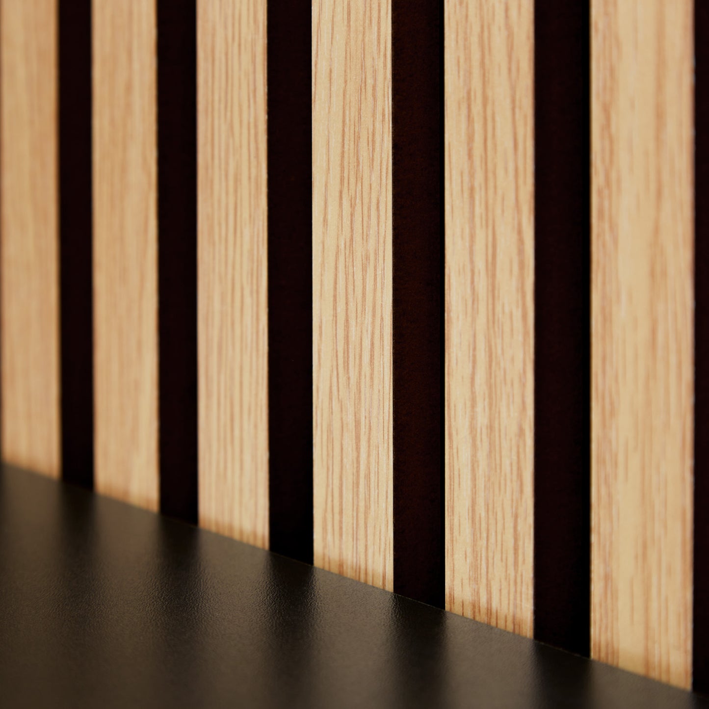 2er-Set Akustikpaneele Wandpaneele 60 x 60 cm Natur Eiche Holz 3D Leisten - Palo24