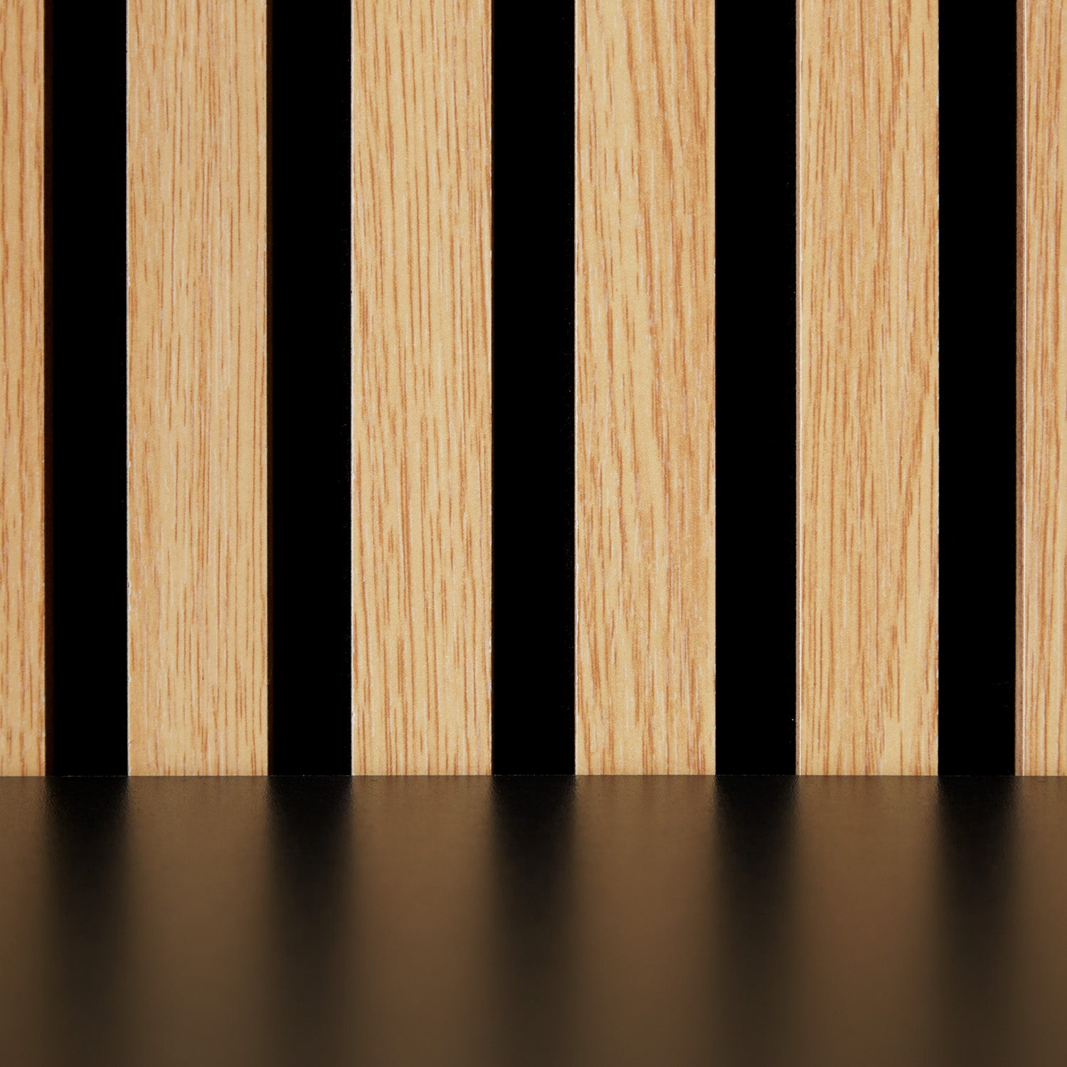 2er-Set Akustikpaneele Wandpaneele 60 x 60 cm Natur Eiche Holz 3D Leisten - Palo24