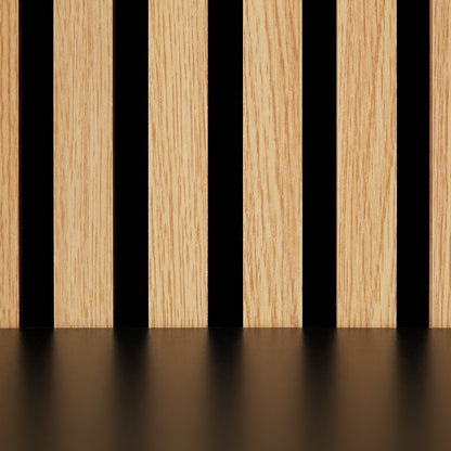 2er-Set Akustikpaneele Wandpaneele 60 x 60 cm Natur Eiche Holz 3D Leisten - Palo24