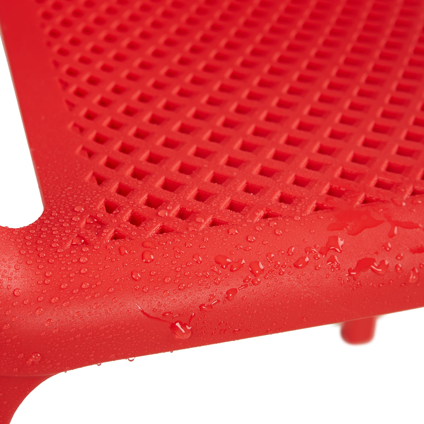 Gartenstuhl mit Armlehnen 2er Set Gartensessel Rot Kunststoff Stapelstühle