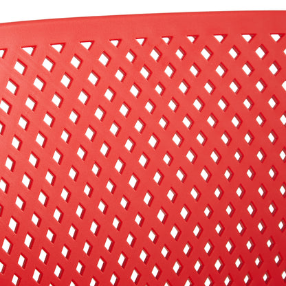 Gartenstuhl mit Armlehnen 2er Set Gartensessel Rot Kunststoff Stapelstühle