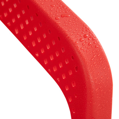 Gartenstuhl mit Armlehnen 2er Set Gartensessel Rot Kunststoff Stapelstühle