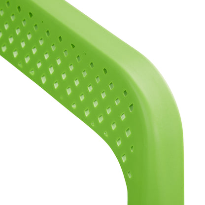 Gartenstuhl mit Armlehnen 2er Set Gartensessel Grün Kunststoff Stapelstühle