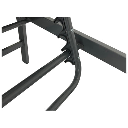 Lettino OSTIA, alluminio argento + tessuto tessile nero