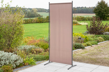 Brise-vue - cloison 80x190cm, métal + housse textile taupe, extensible
