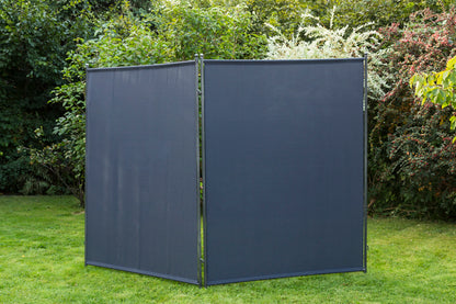 Sichtschutz - Trennwand 150x190cm, Metall + Textilbezug anthrazit, verlängerbar