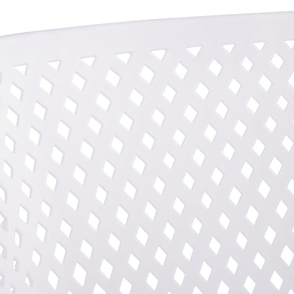 Gartenstuhl mit Armlehnen 6er Set Gartensessel Weiss Kunststoff Stapelstühle