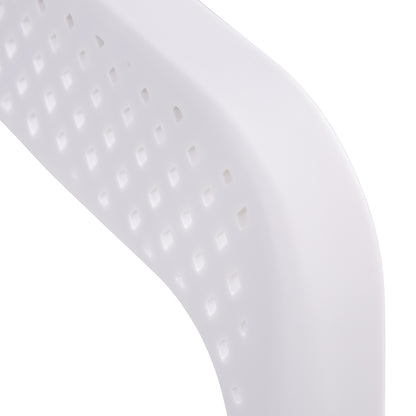 Gartenstuhl mit Armlehnen 6er Set Gartensessel Weiss Kunststoff Stapelstühle