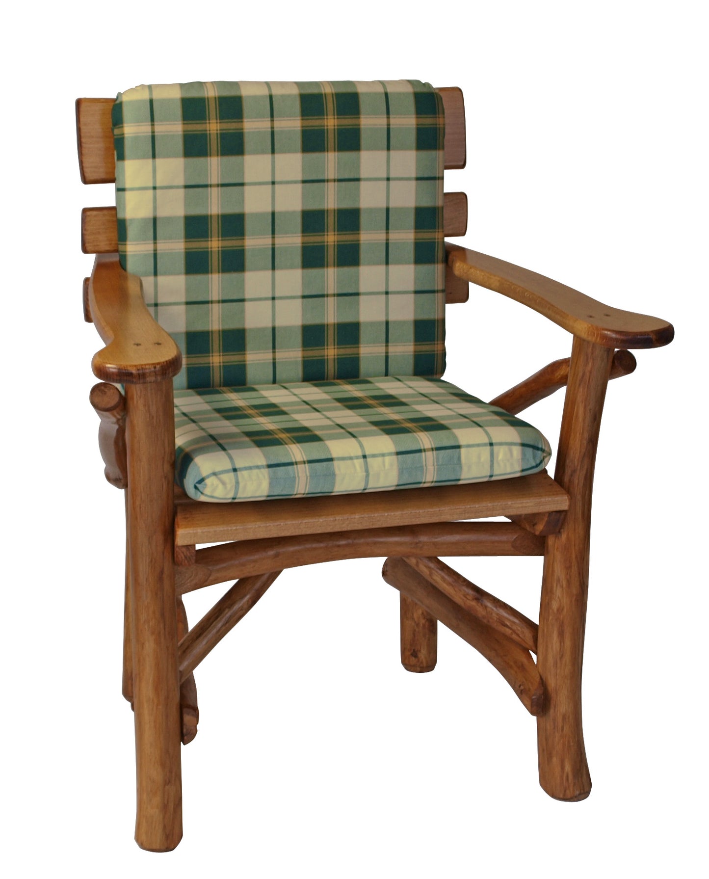 Coussin BOSTON pour fauteuil, à carreaux vert/beige