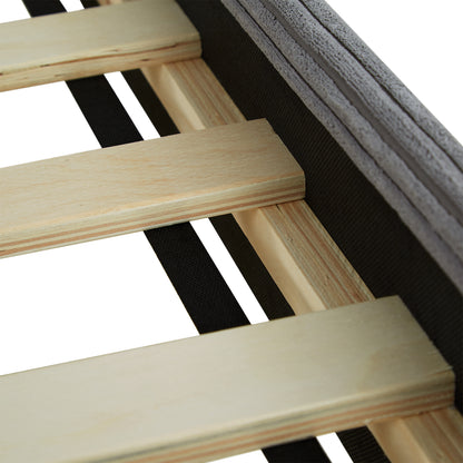 Polsterbett 140x200 cm Grau Cord | mit Lattenrost | mit Matratze | Doppelbett Stoffbett