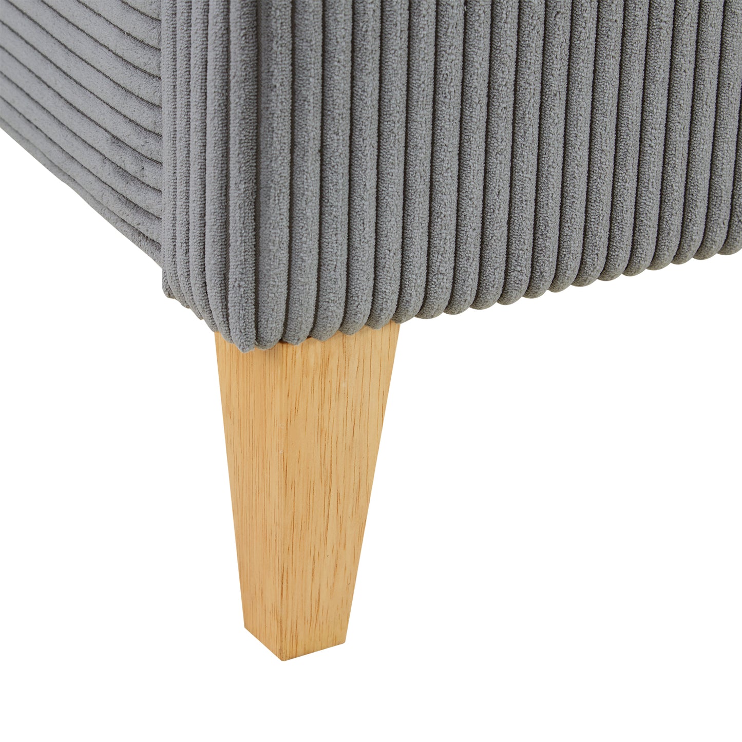 Polsterbett 140x200 cm Grau Cord | mit Lattenrost | mit Matratze | Doppelbett Stoffbett