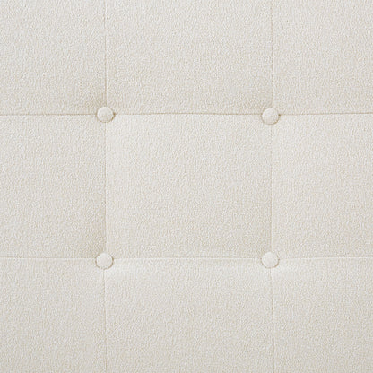 Polsterbett 140x200 cm Beige Bouclé | mit Lattenrost | mit Matratze | Doppelbett