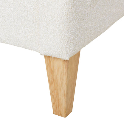 Polsterbett 140x200 cm Beige Bouclé | mit Lattenrost | mit Matratze | Doppelbett