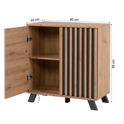 Kommode Sideboard 80 cm Holz Eiche Anrichte