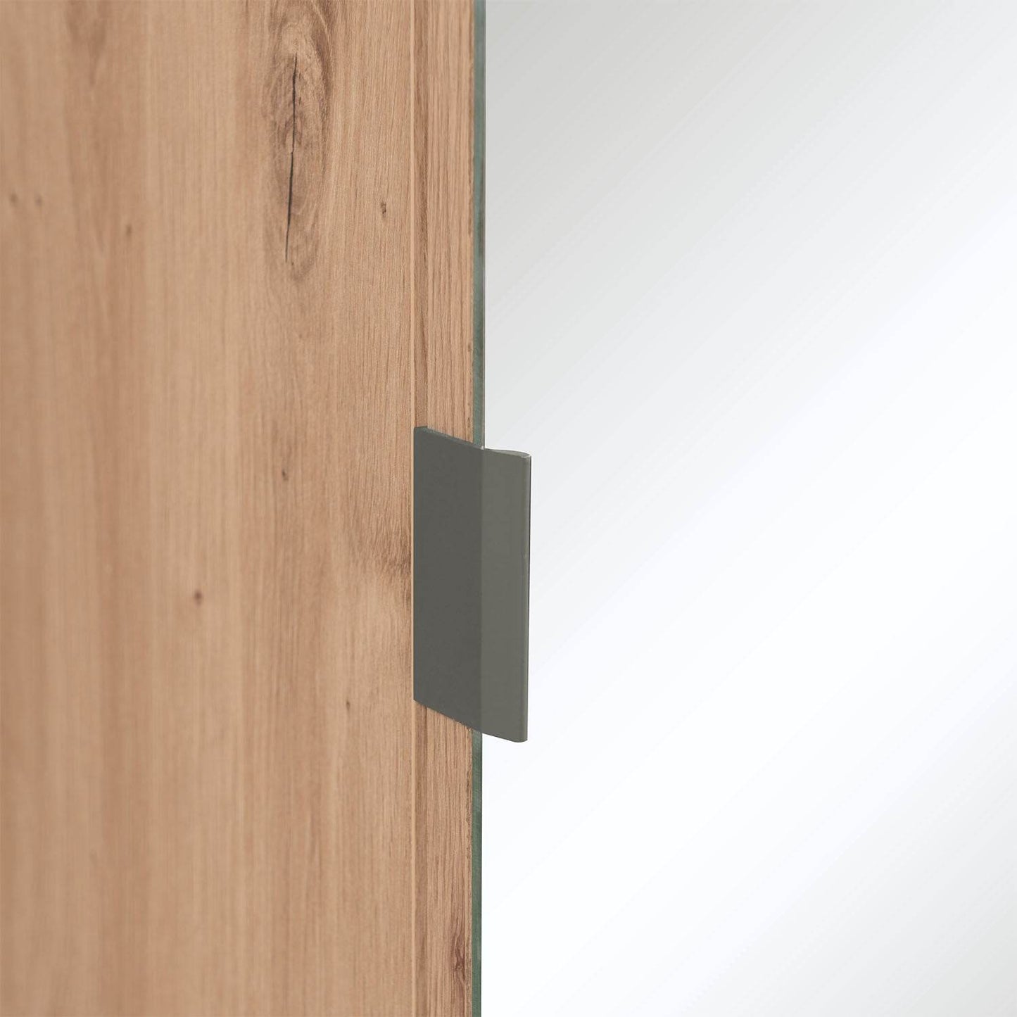 Garderobe Kleiderständer mit Spiegel Garderobenschrank Holz Eiche - Palo24