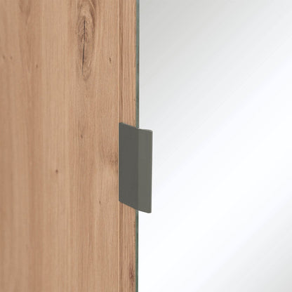 Garderobe Kleiderständer mit Spiegel Garderobenschrank Holz Eiche - Palo24