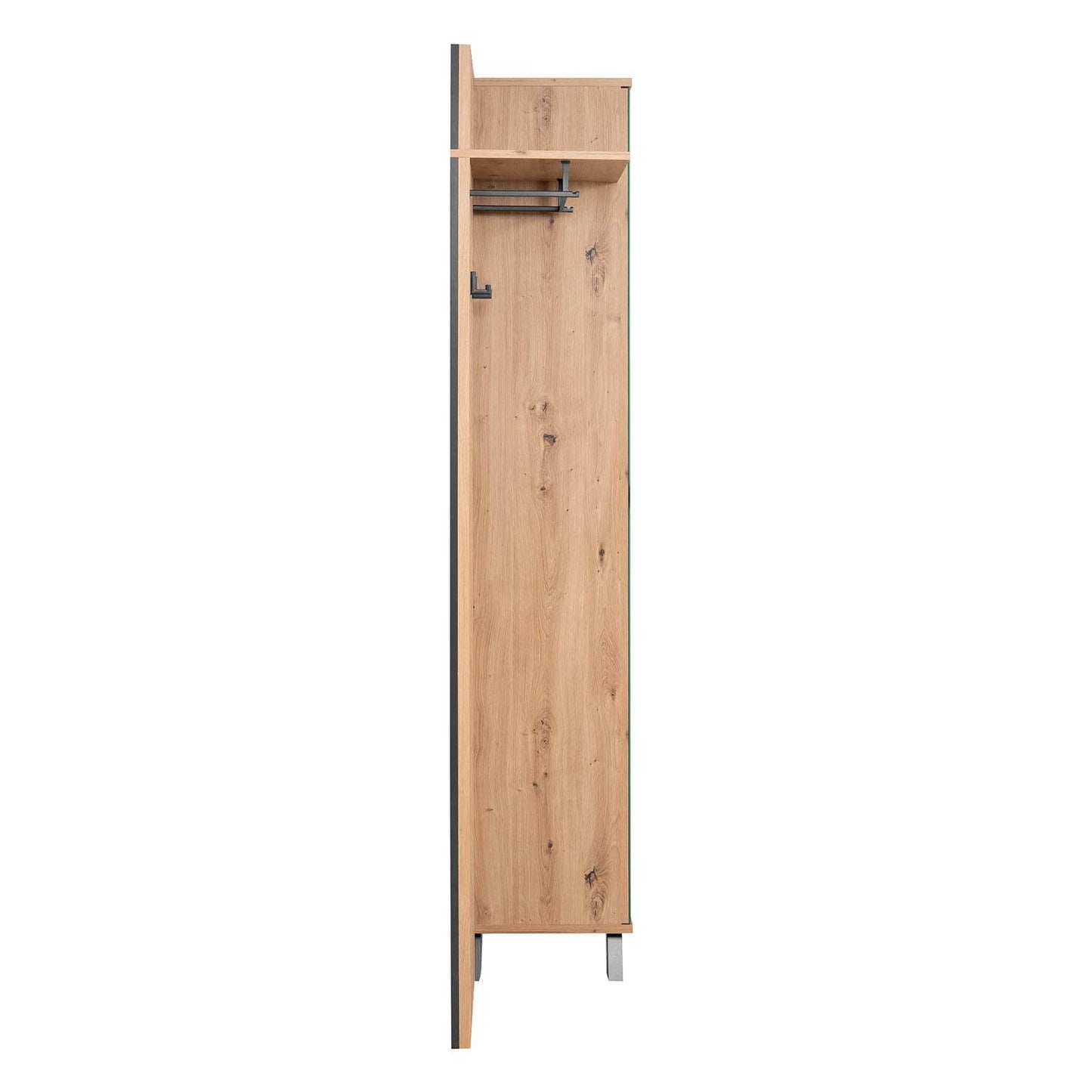 Garderobe Kleiderständer mit Spiegel Garderobenschrank Holz Eiche - Palo24