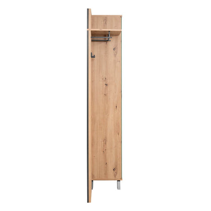 Garderobe Kleiderständer mit Spiegel Garderobenschrank Holz Eiche - Palo24