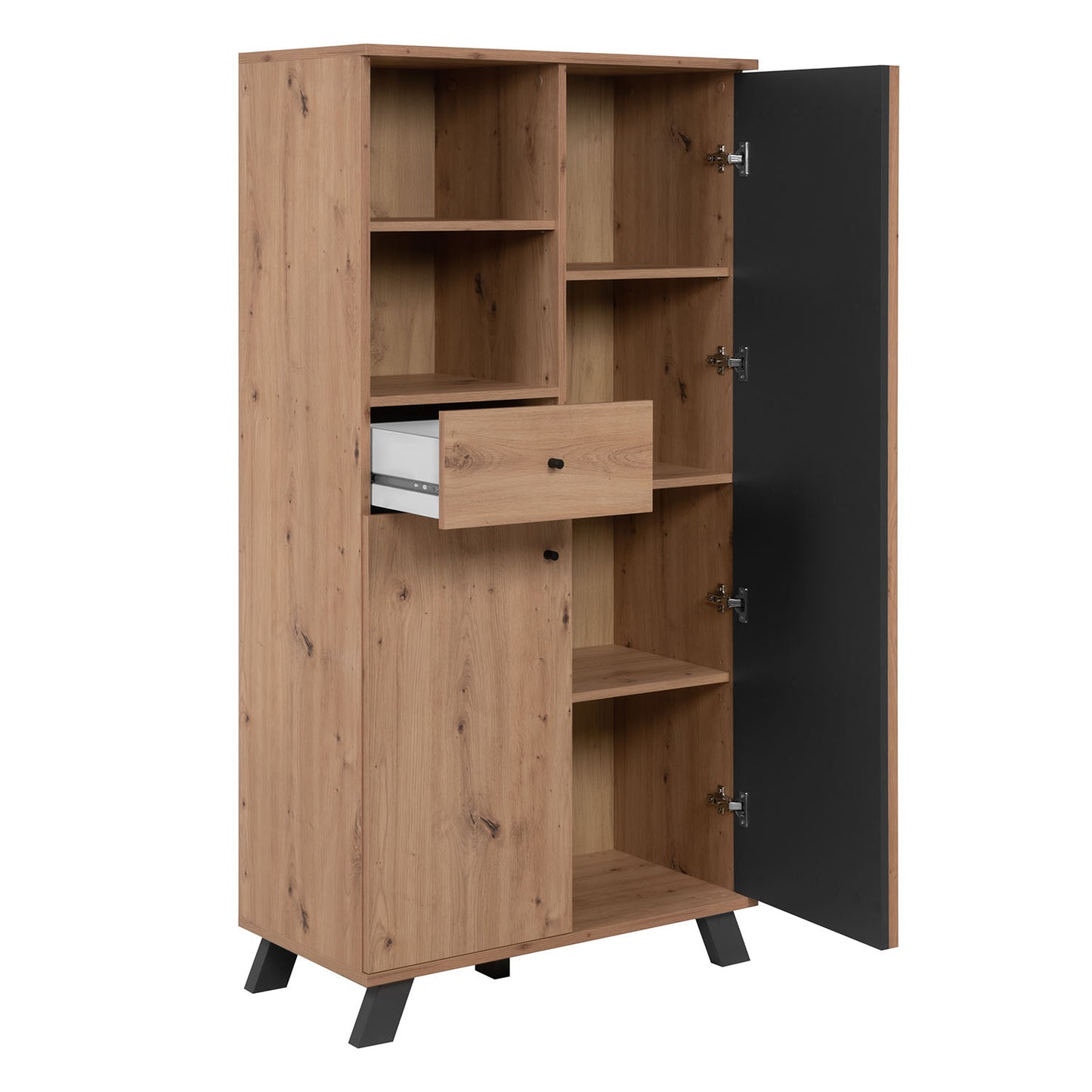 Kommode Highboard Wohnzimmerschrank Sideboard Holz Eiche