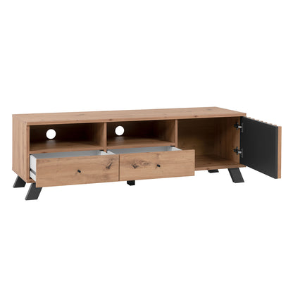 Lowboard TV 138 cm Fernsehschrank Holz Eiche